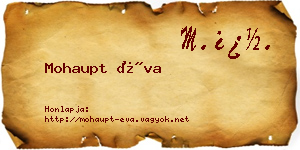 Mohaupt Éva névjegykártya